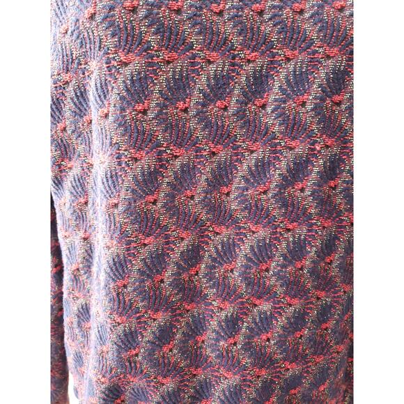 Lenny B. Paris Metallic Gold Red Jacquard Blouse Large - Picture 7 of 12